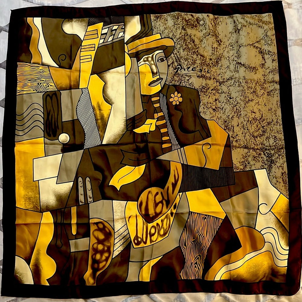 Picasso art scarf - 34x34 inches - never worn.